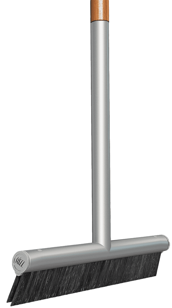 Design bezem zilver aluminium